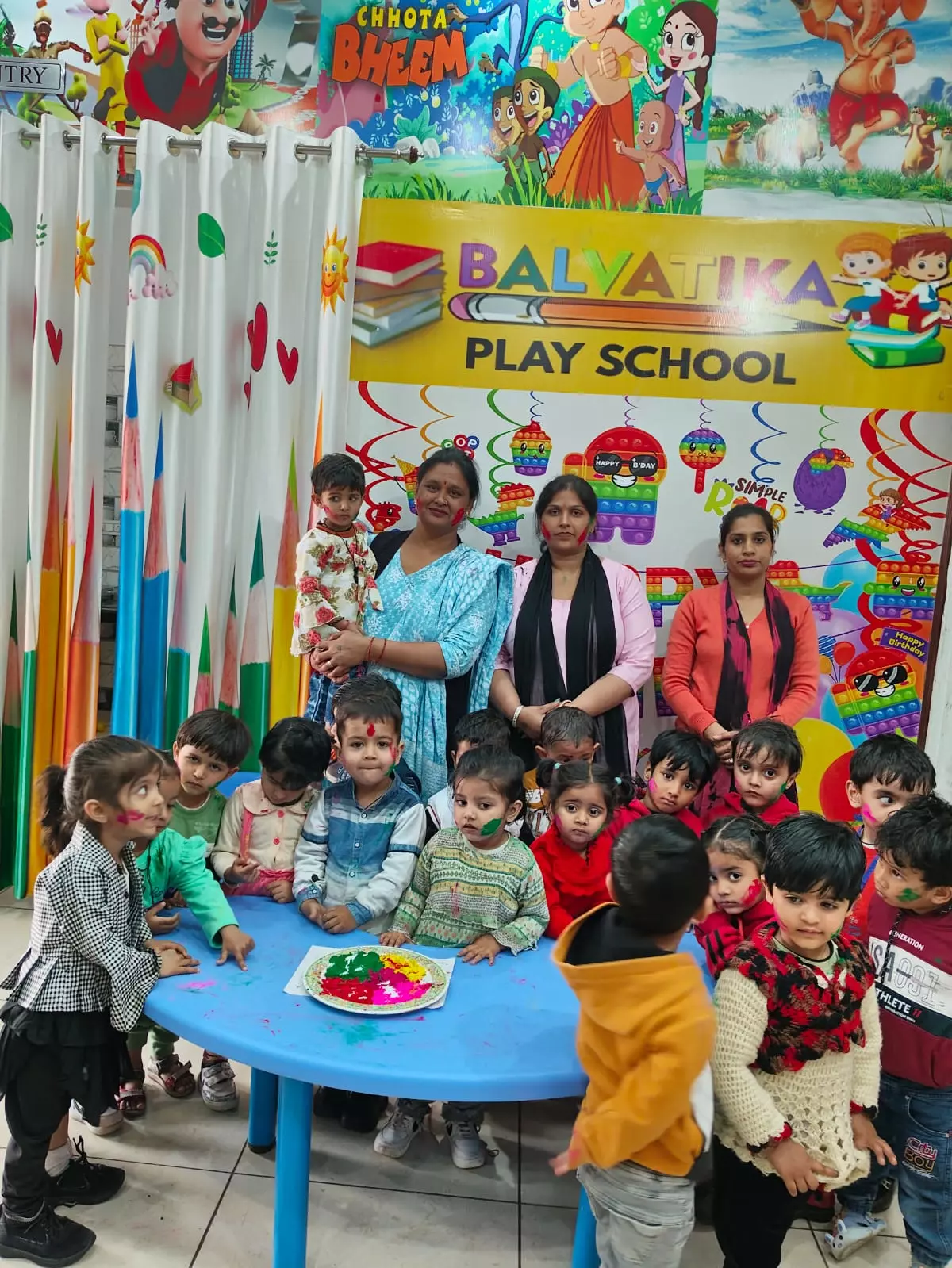 Holi Celebration at Balvatika Play school Raipur Rani, Haryana